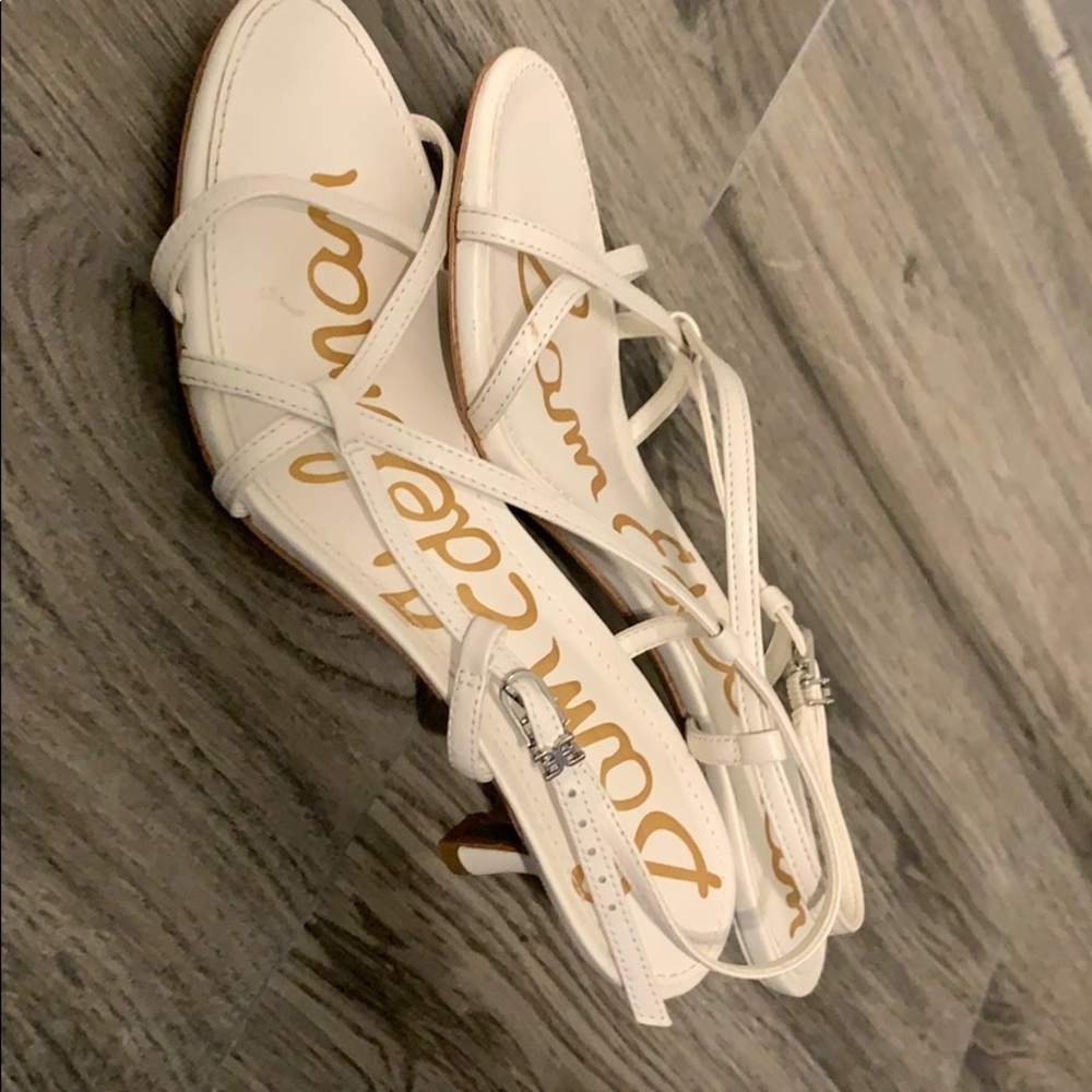 White Sam Edelman strappy heel sandals